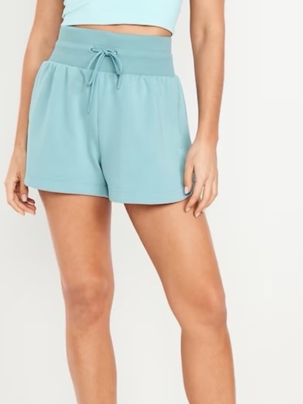 Old Navy Cotton Teal Drawstring Athletic Shorts